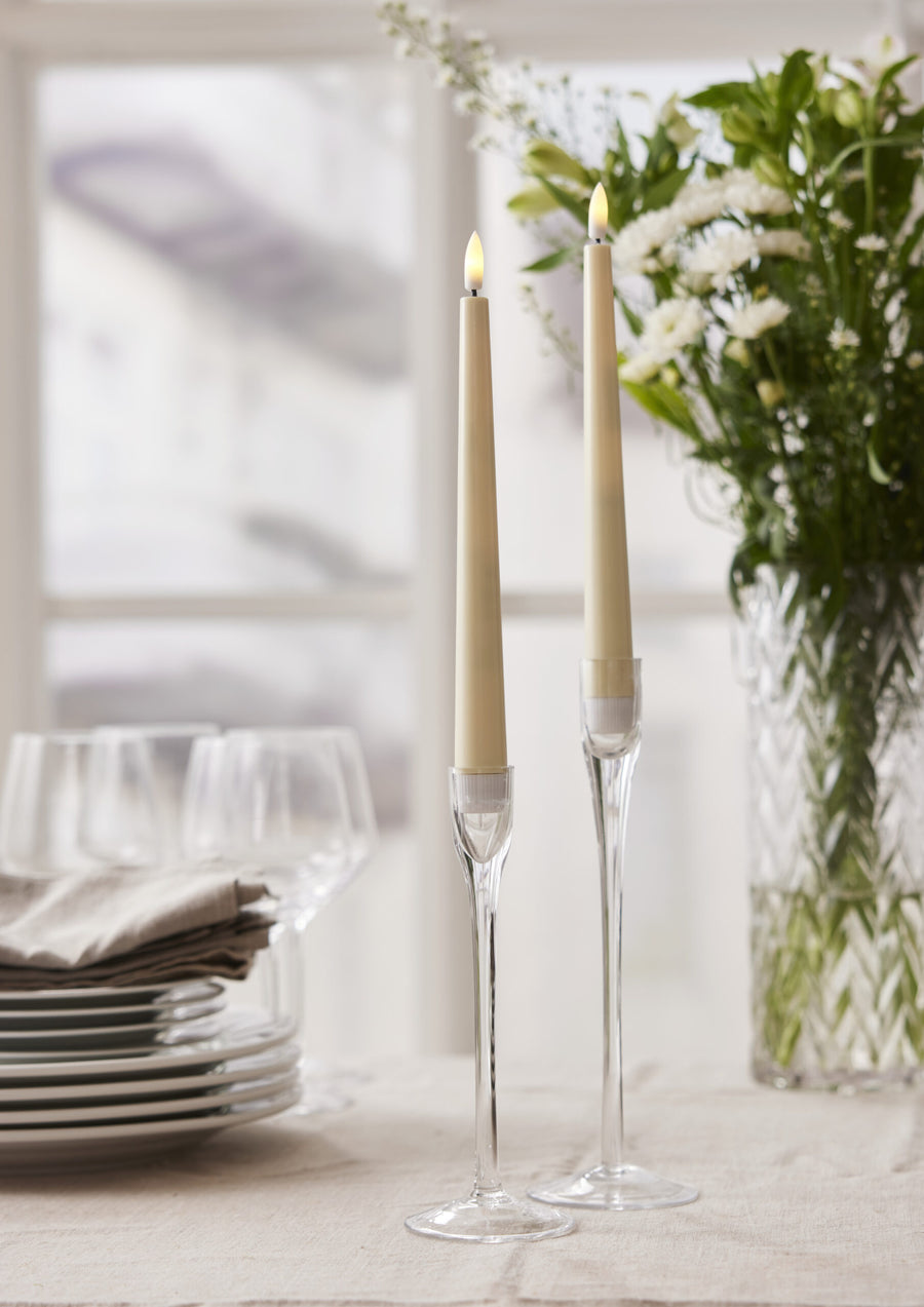 LED Antikljus ljusgul – 2-pack med timer - bild 1