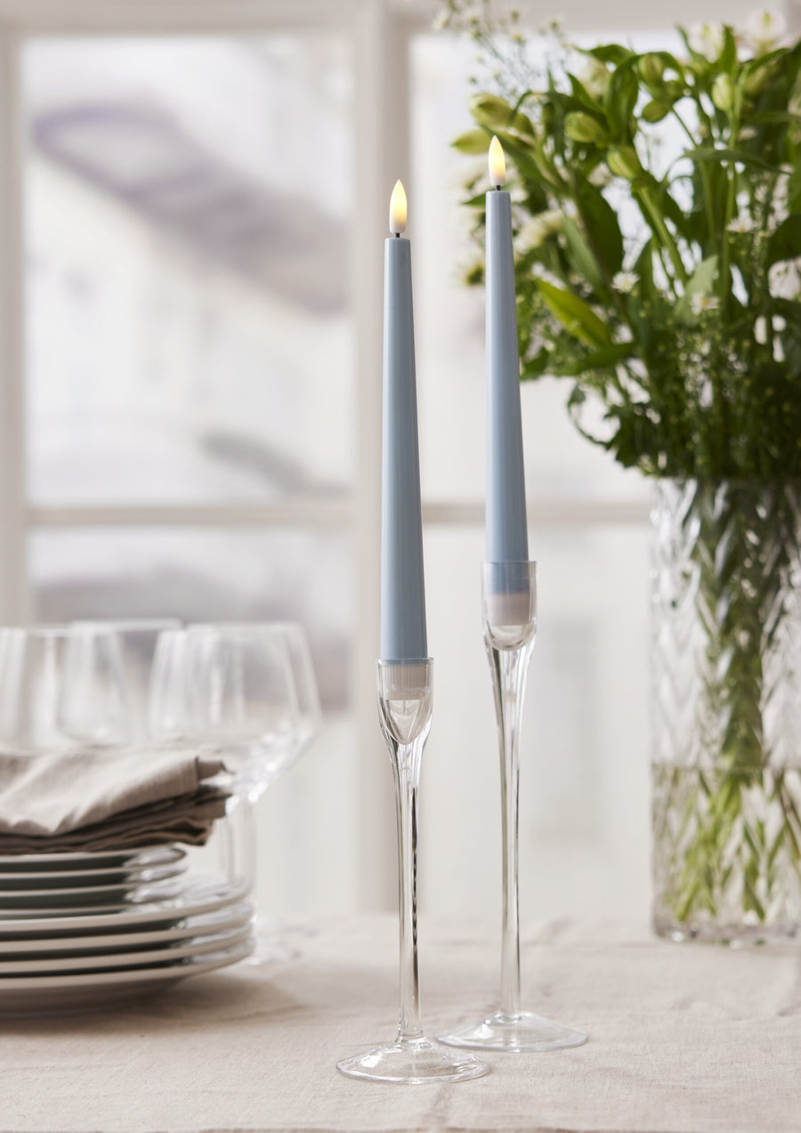 LED Antikljus ljusblå – 2-pack med timer - bild 1