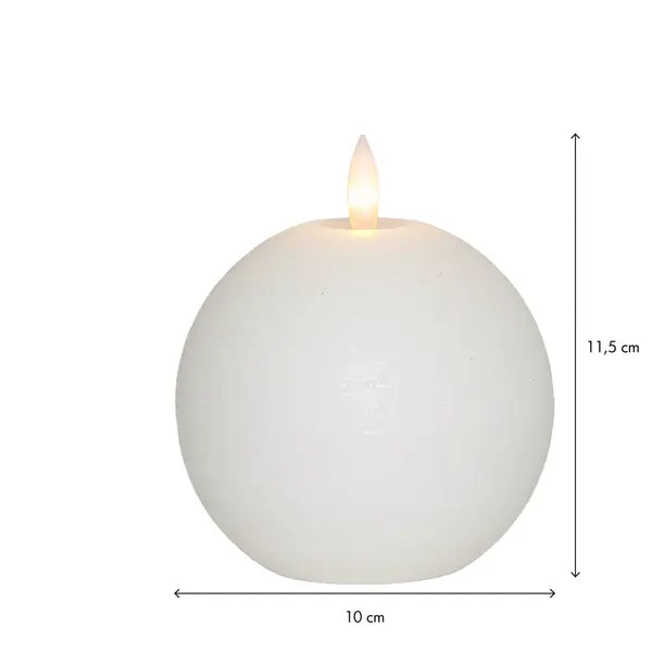 Klotljus LED vitt – vaxljus med timer, Ø10 cm - bild 2