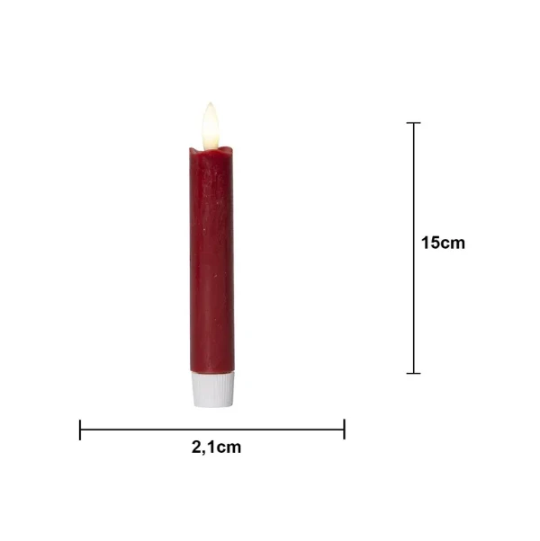 LED-antikljus vinröda – 2-pack, 15 cm - bild 3