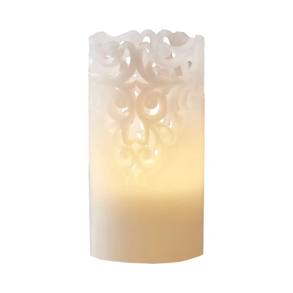 LED-spetsljus i vax med timer, Ø 8 x 15 cm - bild 2
