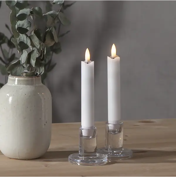 LED-antikljus i äkta vax – 15 cm, 2-pack - bild 1
