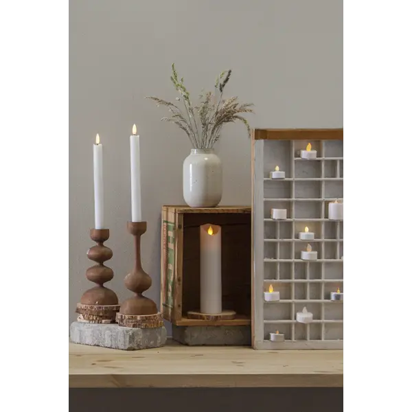 LED-antikljus i äkta vax – 25 cm, 2-pack - bild 2