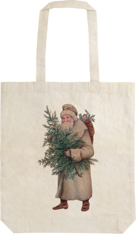 Tygkasse med jultomte i ekologisk bomull