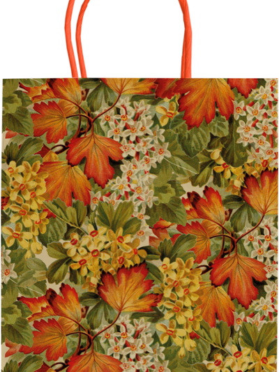 Presentpåse höstlöv – presentpåse i papp, 19x24x8 cm