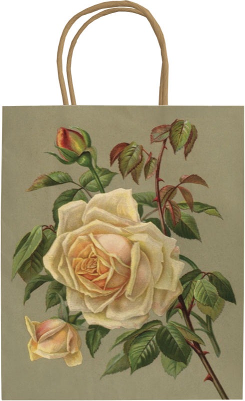 Presentpåse - gula rosor