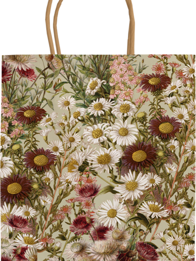 Presentpåse höstblommor – presentpåse i papp, 19x24x8 cm
