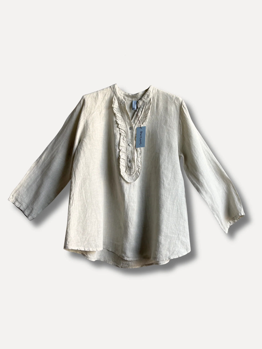 Smock Linen blouse - Beige - bild 2