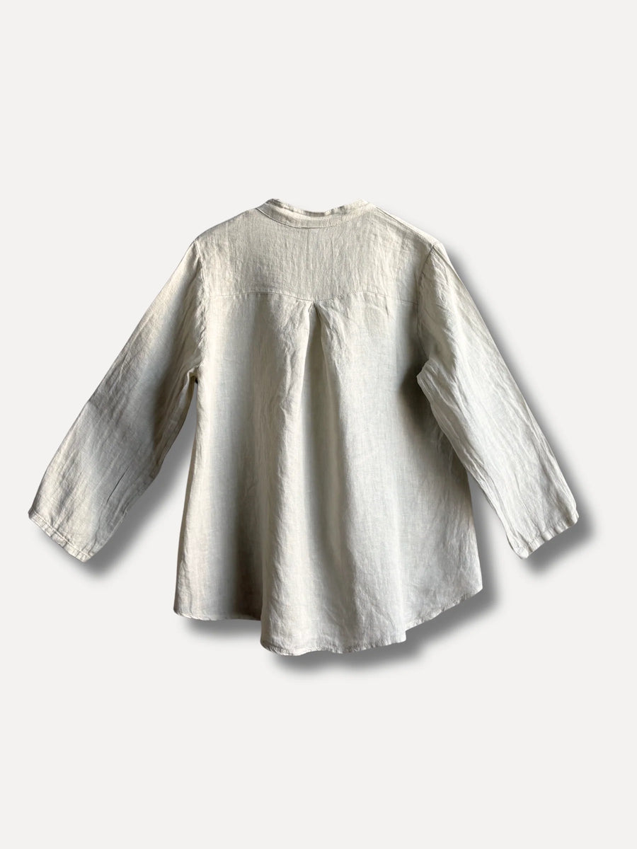 Smock Linen blouse - Beige - bild 3