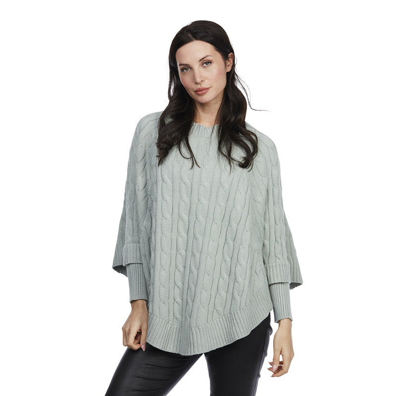 Poncho Eliza - grön | Mjuk damponcho i viscose-mix - bild 1