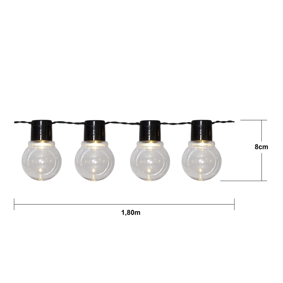 Solcellsslinga med glober – 10 LED för balkong och trädgård - bild 2