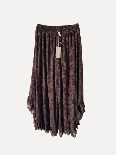Brun byxkjol med resår – One size