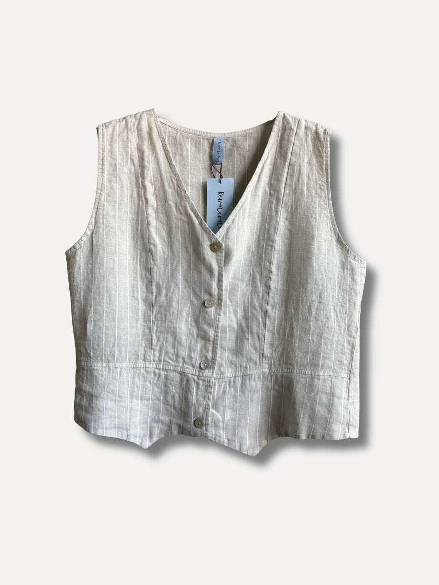 Lova Linen vest - beige - bild 2