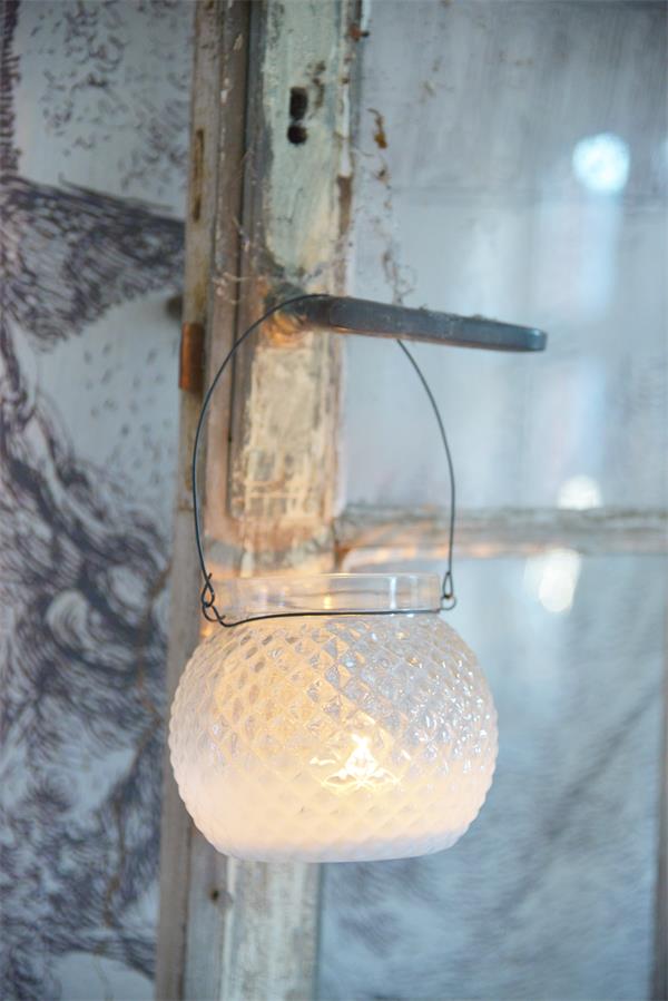 Snöljus värmeljuslykta i glas – från Jeanne d'Arc Living - bild 1