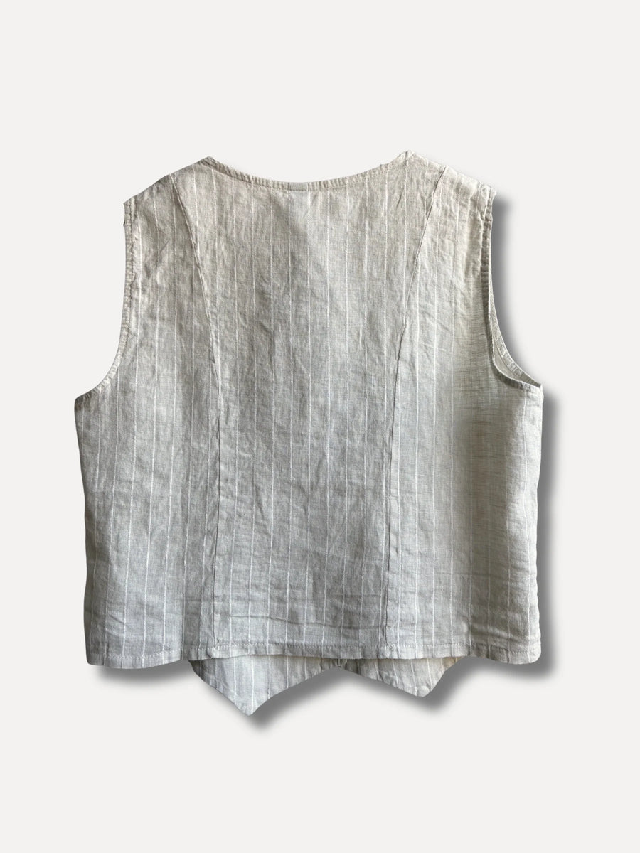 Lova Linen vest - beige - bild 3