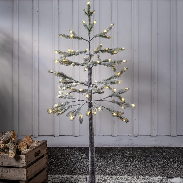 Gran med snö och LED-ljus – 120 cm - bild 2