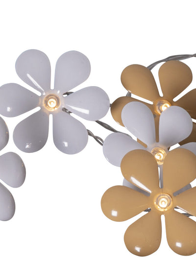 Ljusslinga med blommor i vit & beige