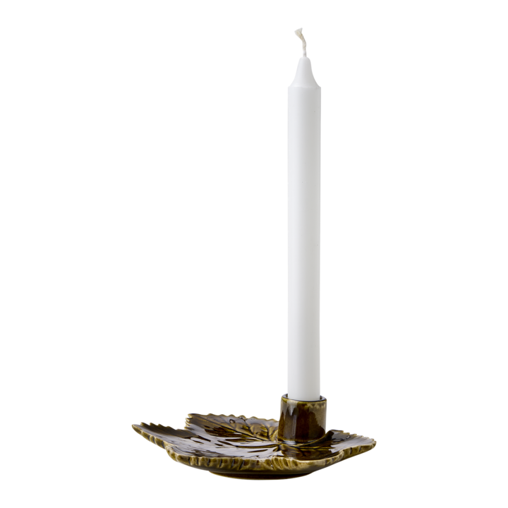 Ljusstake höstlöv – stengods brun - bild 2