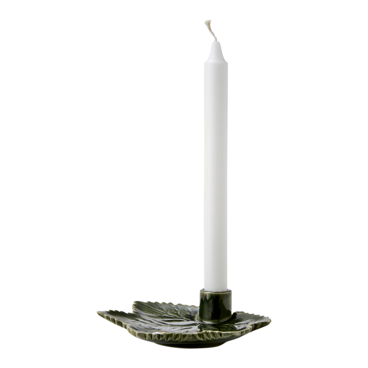 Ljusstake höstlöv – stengods grön - bild 2