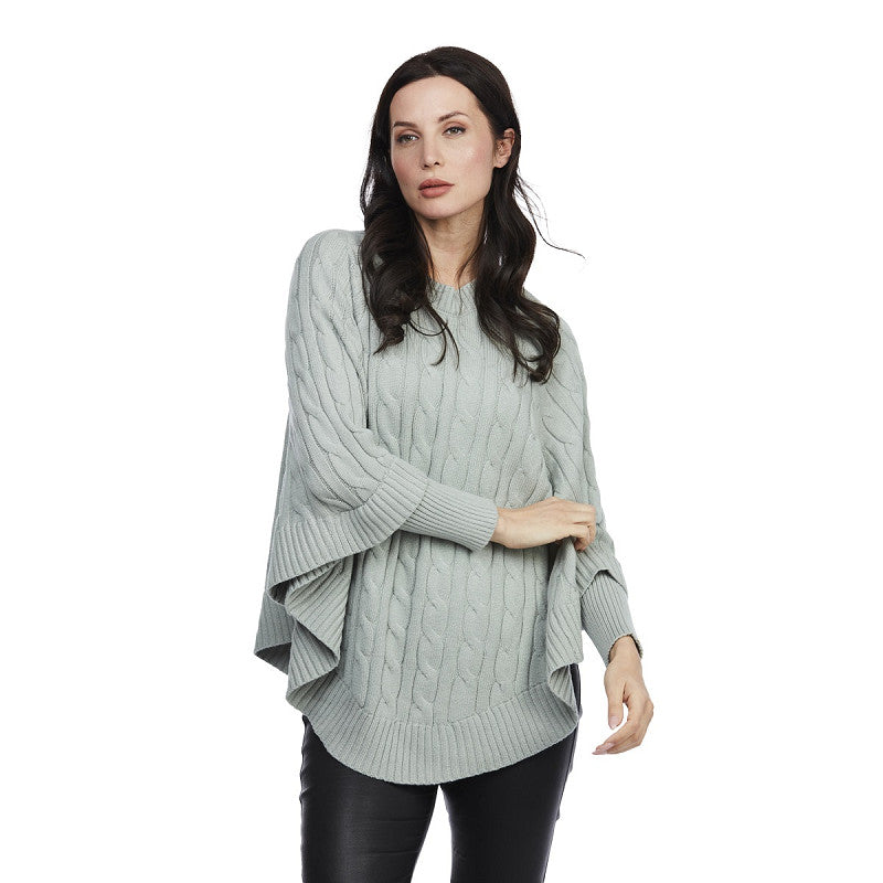 Poncho Eliza - grön | Mjuk damponcho i viscose-mix - bild 2