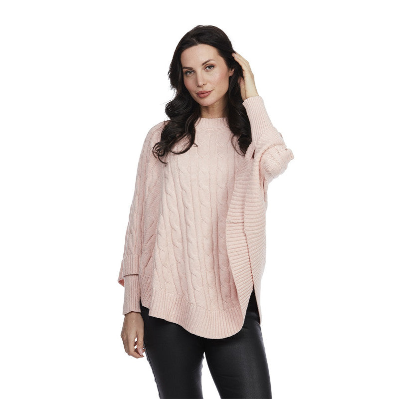 Poncho Eliza - rosa | Mjuk damponcho i viscose-mix - bild 2