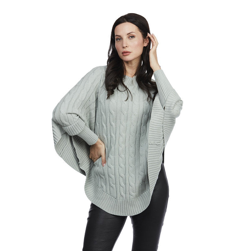 Poncho Eliza - grön | Mjuk damponcho i viscose-mix - bild 3
