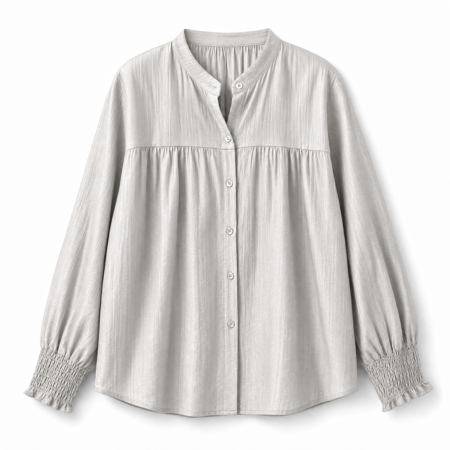 Viskosblus – beige - bild 2