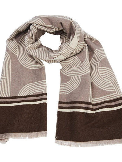Sjal Laura – beige med mönster