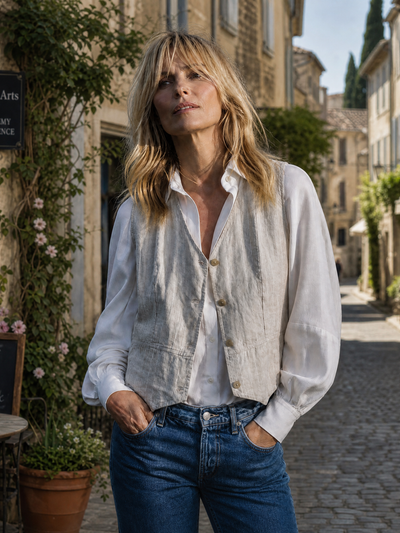 Lova Linen vest - beige