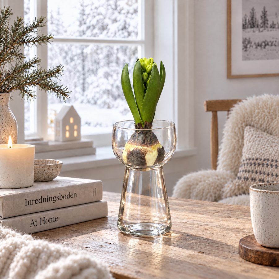 Hyacintvas i klart glas – 15 cm - bild 1