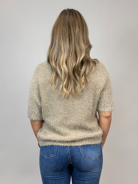 Stickad tröja - Parisa - Taupe - bild 3
