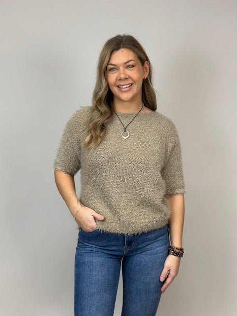 Stickad tröja - Parisa - Taupe - bild 1
