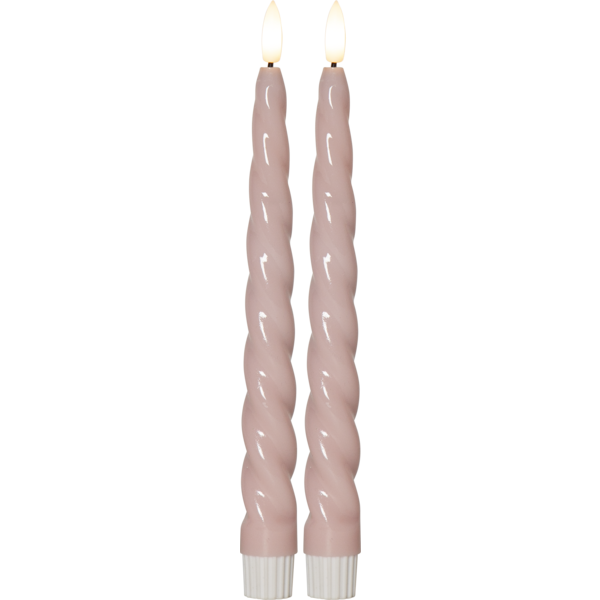 LED Antikljus 2- pack Flame shine - rosa - bild 3