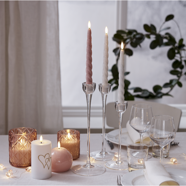 LED Antikljus 2- pack Flame shine - rosa - bild 2