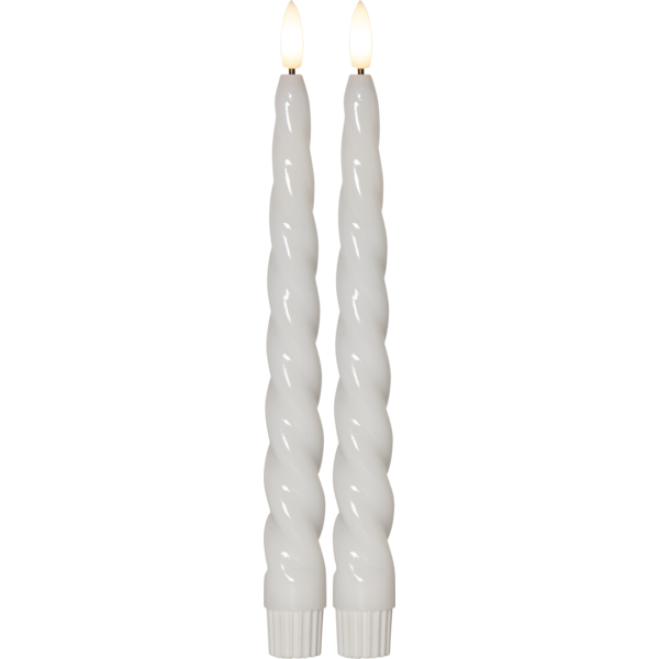 LED Antikljus 2-pack Flame shine - vita - bild 2