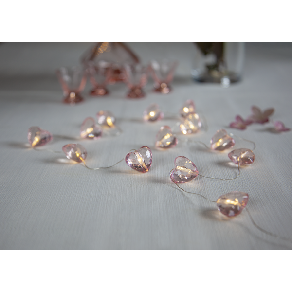Ljusslinga med fasettslipade hjärtan - bild 3