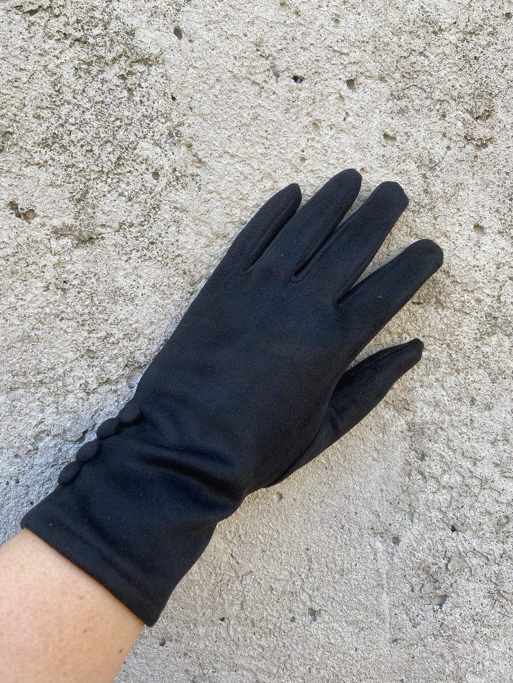 Handskar med knappar - Svart