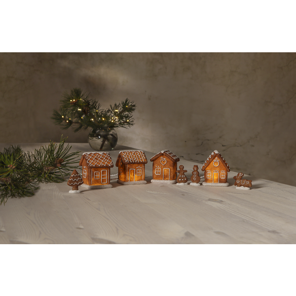 Ljusslinga med pepparkakshus – LED-dekorationsset för advent & jul - bild 3