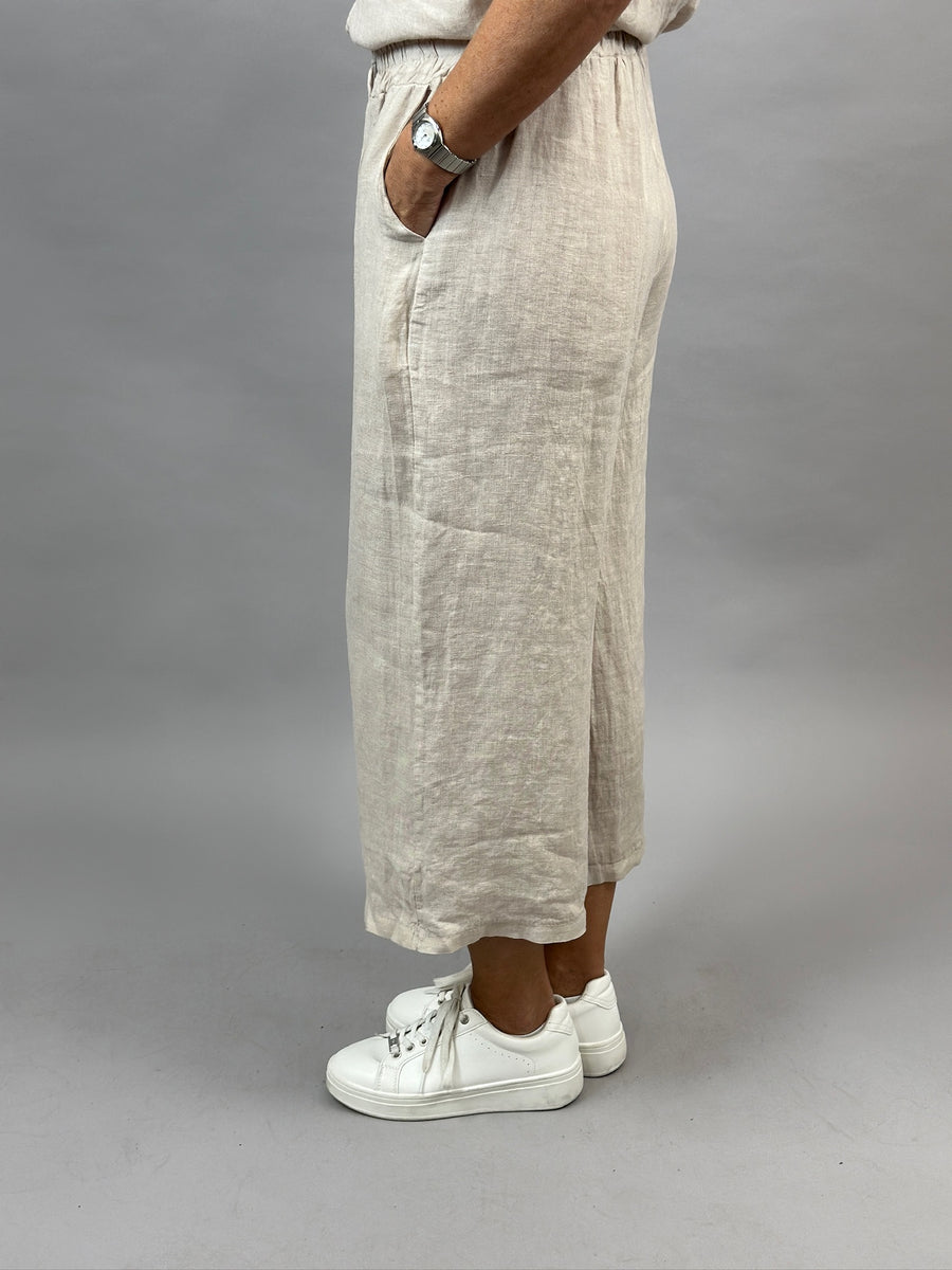 Linnebyxor beige – 100% linne, onesize - bild 3