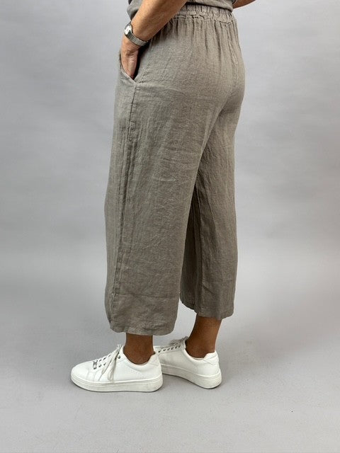 Linnebyxor taupe – 100% linne, onesize - bild 3