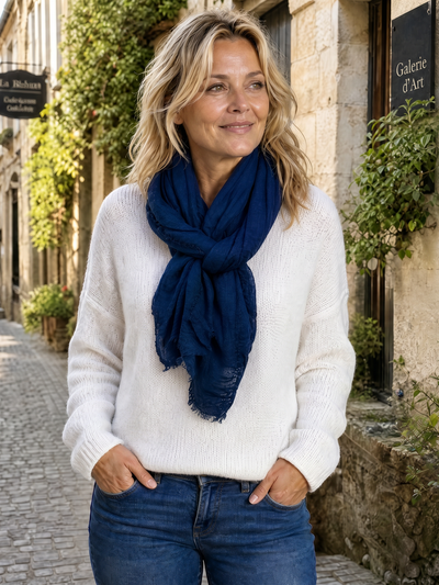 Sjal i 100% viskos – marin