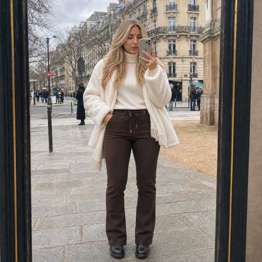 Bootcut-byxor – brun - bild 1