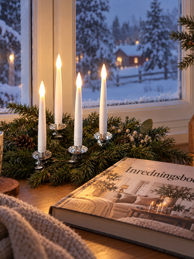 LED-julgransljus 4-pack – vita med varmgult sken