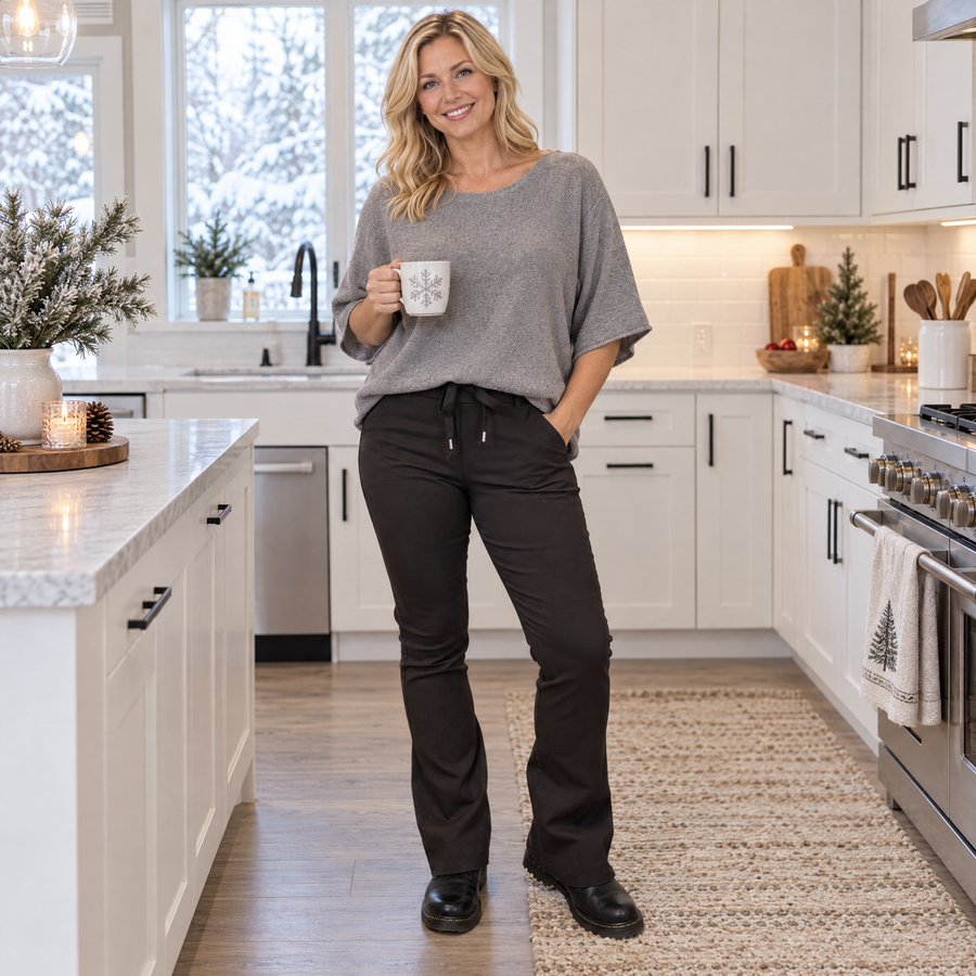 Ponchotröja taupe – mjuk onesize i viscose och cashmere - bild 1