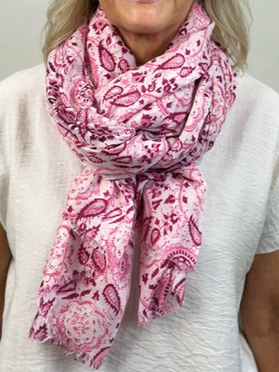 Sjal - rosa paisley