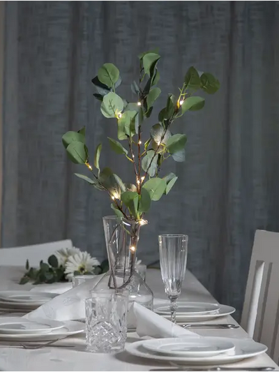 Dekorationskvist eucalyptus med LED-ljus – 90 cm