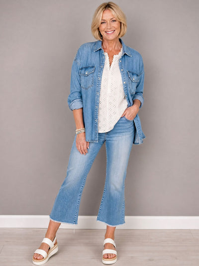 Stretchjeans i ankelmodell
