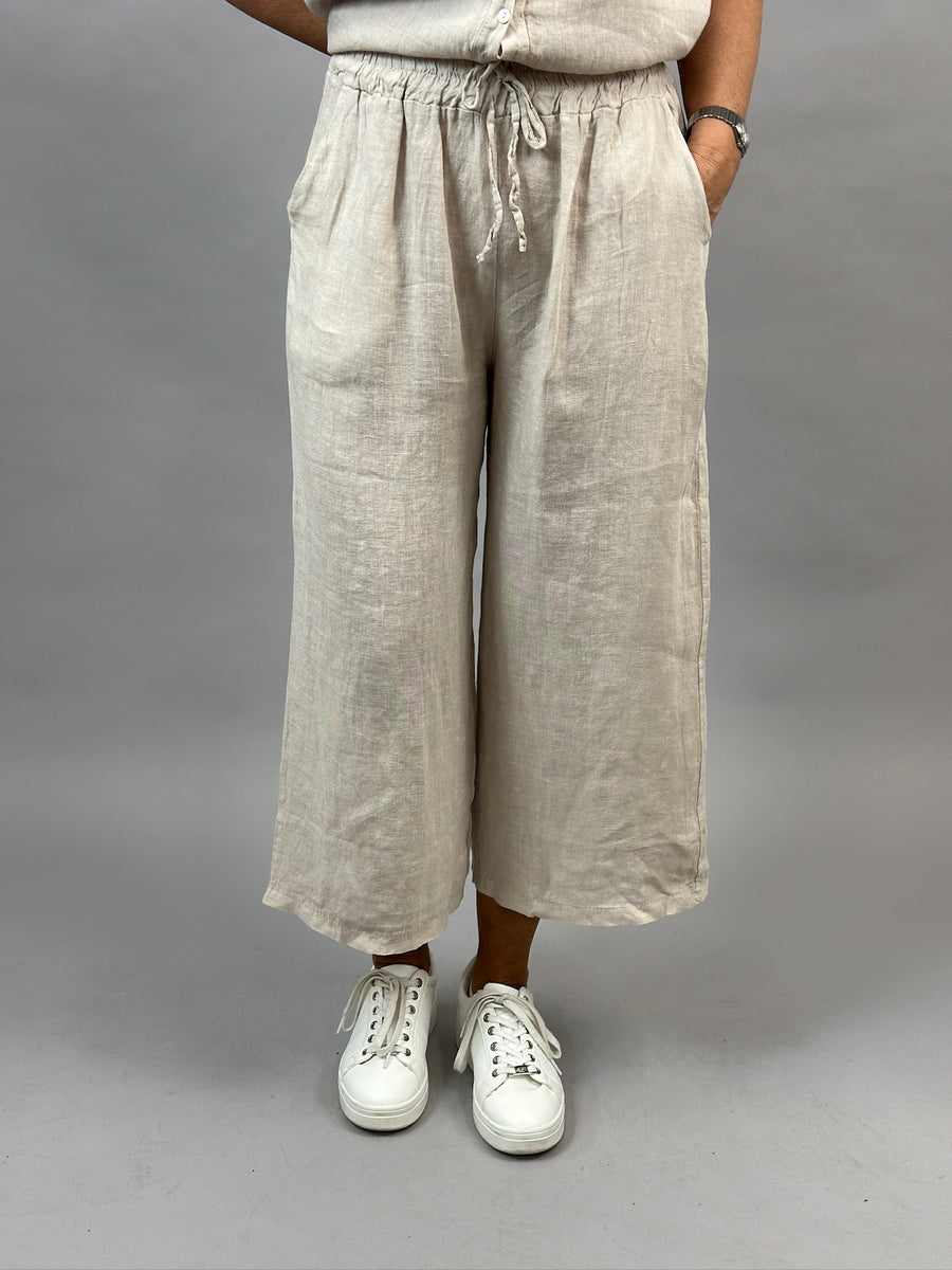 Linnebyxor beige – 100% linne, onesize - bild 2