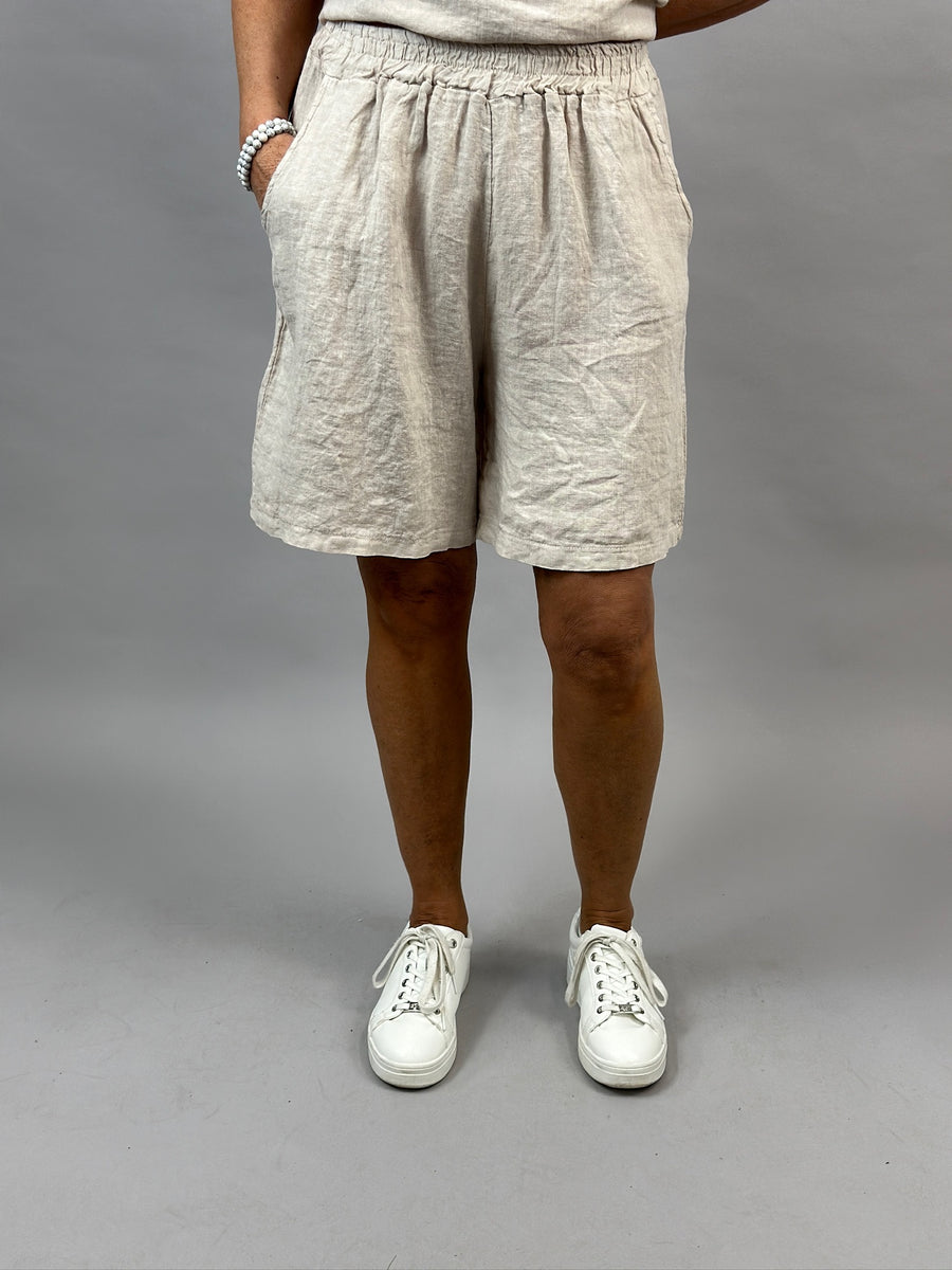 Linneshorts - beige - bild 1