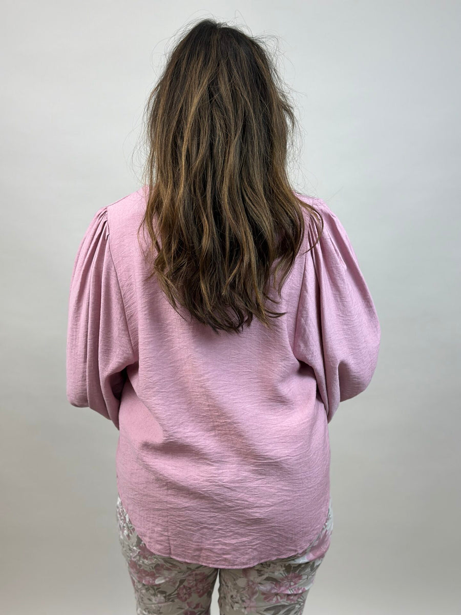Blus med ballongärm - rosa - bild 3